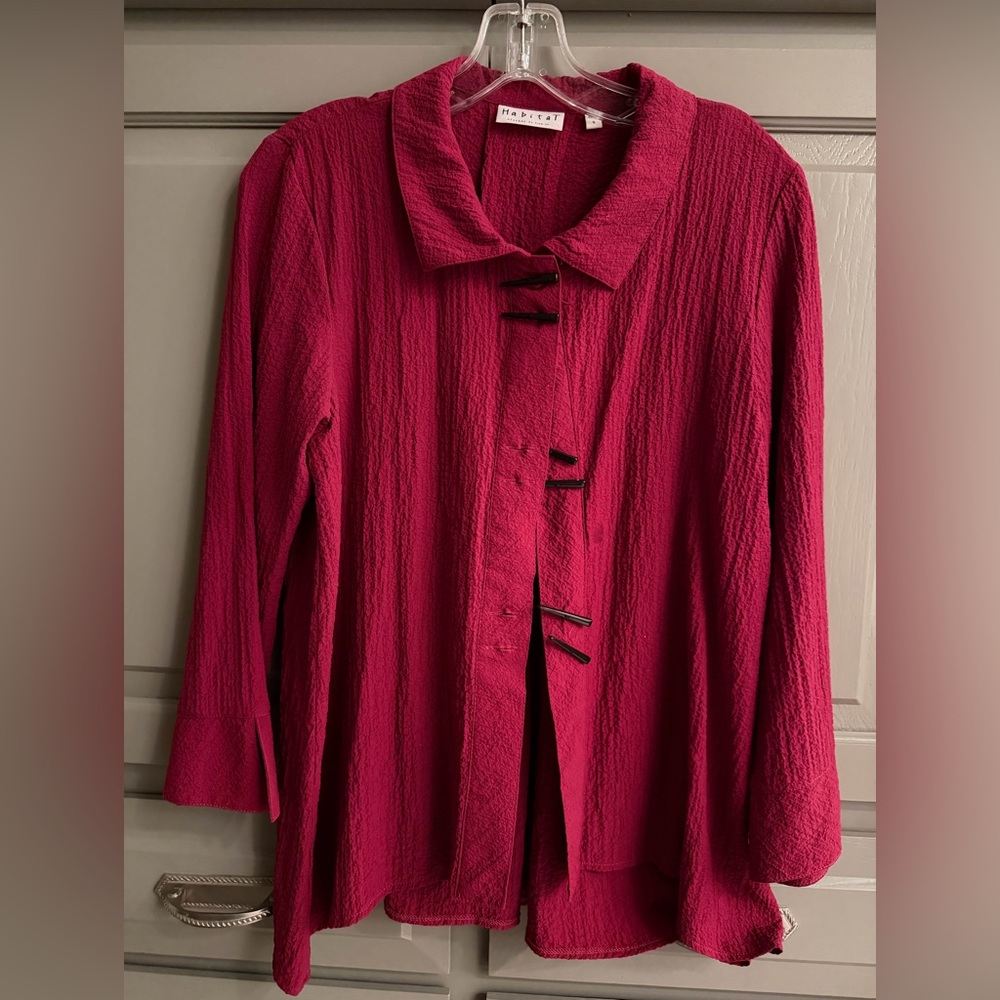 Habitat Crimson Red Shirt with unique buttons